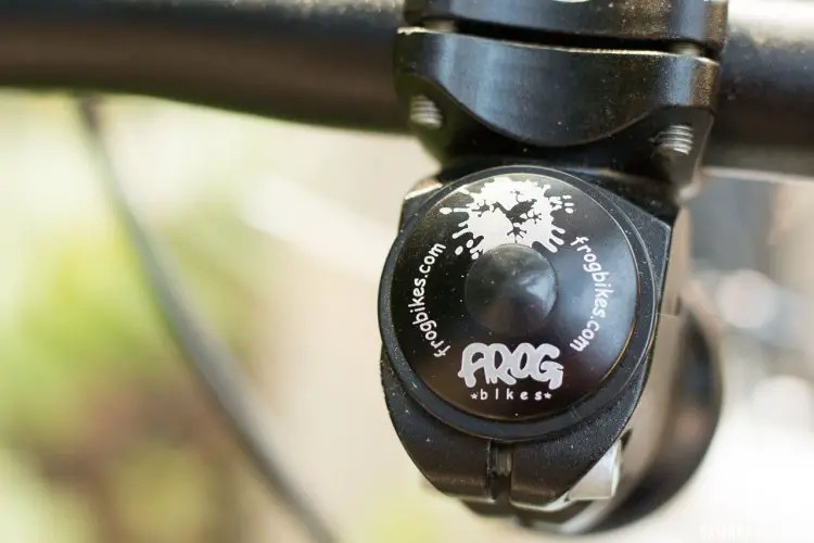 Even the little elements on the Frog Bike are branded. Frog Bikes 55 20" wheel kid's bike. © Cyclocross Magazine
