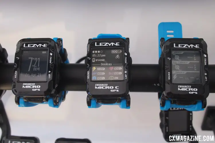 Lezyne has recently expanded their GPS offerings to include watches. The Enhanced Micro C GPS and the Enhanced Micro GPS (the C designation is for the color screen). Sea Otter Classic 2017 © Cyclocross Magazine