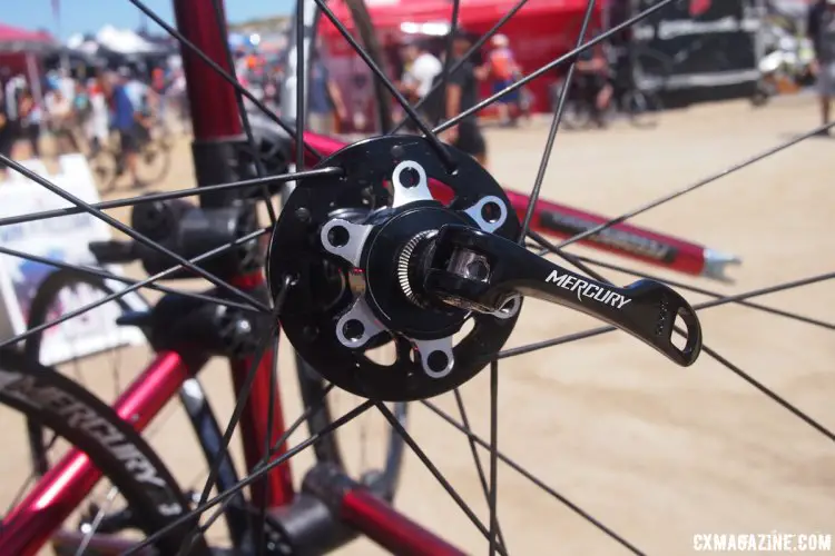 The new G1 (Gravel 1) wheels are disc brake compatible and feature 24 spokes on both the front and rear. 2017 Sea Otter Classic. © G. Kato / Cyclocross Magazine