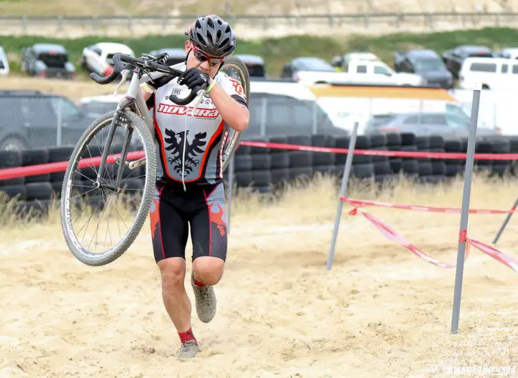 Francis Jose taking the safer route through the sand. 2017 Sea Otter Classic cyclocross race. © J. Silva / Cyclocross Magazine