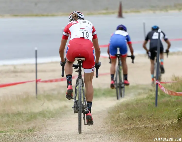 Rochette chasing Nash. 2017 Sea Otter Classic cyclocross race. © J. Silva / Cyclocross Magazine