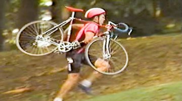 Portland cyclocross star Michael Sylvester at work while training on average four hours a day in the 80s.