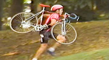 Portland cyclocross star Michael Sylvester at work while training on average four hours a day in the 80s.