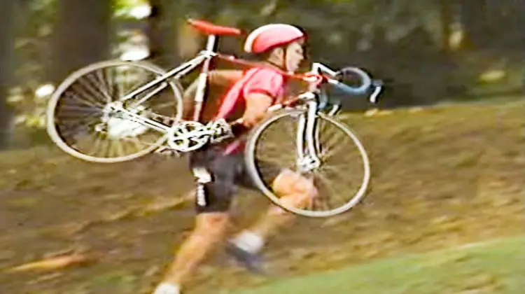 Portland cyclocross star Michael Sylvester at work while training on average four hours a day in the 80s.