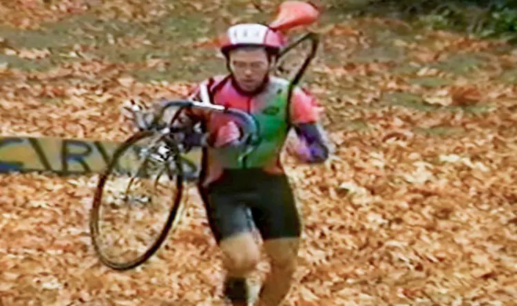80s Portland cyclocross star Michael Sylvester at work while training on average four hours a day.