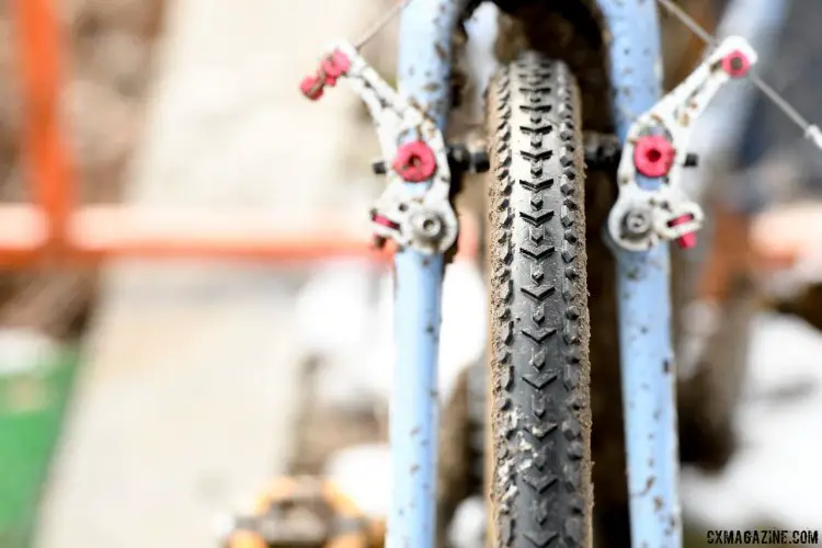 Adam Myerson started on the Dry tread but finished with the Vittoria "Mix" tubulars in his title-winning race. 2017 Cyclocross National Championships, Masters Men 45-49. © A. Yee / Cyclocross Magazine