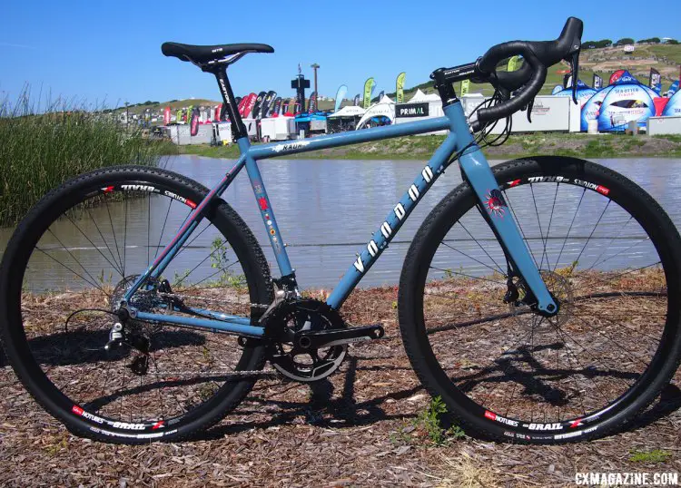 Thumbnail Credit G. Kato / Cyclocross Magazine: The all new Rada from VooDoo Cycles pairs a Reynolds 853 steel frame with a carbon fork and runs hydraulic disc brakes with room for 40c tires. 2017 Sea Otter Classic.  G. Kato / Cyclocross Magazine