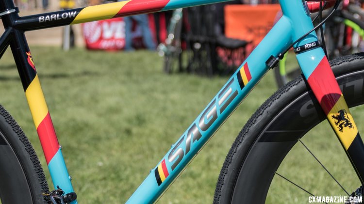 The lettering is the titanium showing through the paint. 2017 Sea Otter Classic. © C. Lee / Cyclocross Magazine