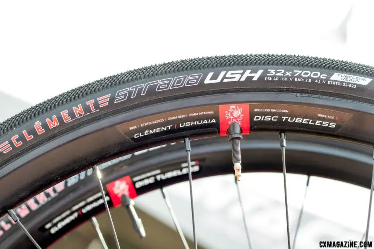 The Clement Ushuaia wheels are available in either 700c or 650b size. 2017 Sea Otter Classic. © Cyclocross Magazine