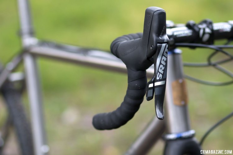 SRAM Force 1 completes the racy build on our Dean Antero titanium cyclocross bike. © Cyclocross Magazine