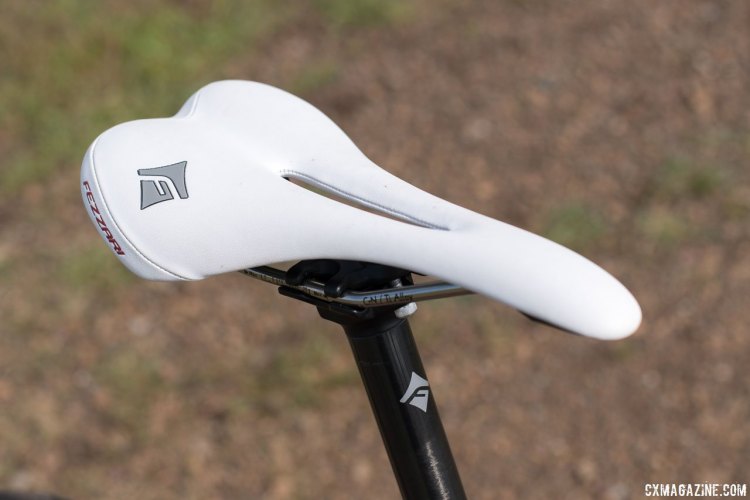 Fezzari supplies much of the components, including much of the cockpit and saddle. Fezzari's Shafer gravel bike. © Cyclocross Magazine