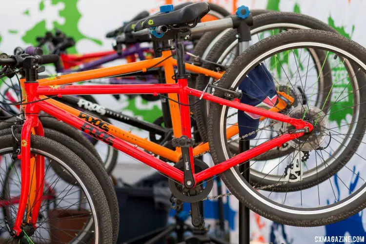 Frog Bikes' selection is impressive, and tends to be a bit more affordable and heavier than its main competitor, Islabikes. Kids' bikes companies multiply at the 2017 Sea Otter Classic. © Cyclocross Magazine