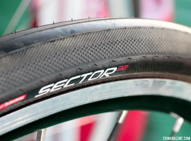 We first saw the Sector 32 tubeless tire last year, but the 315g $86.99 Paris Roubaix-inspired tire is now available to conquer cobbles and gravel. 2017 Sea Otter Classic. © Cyclocross Magazine