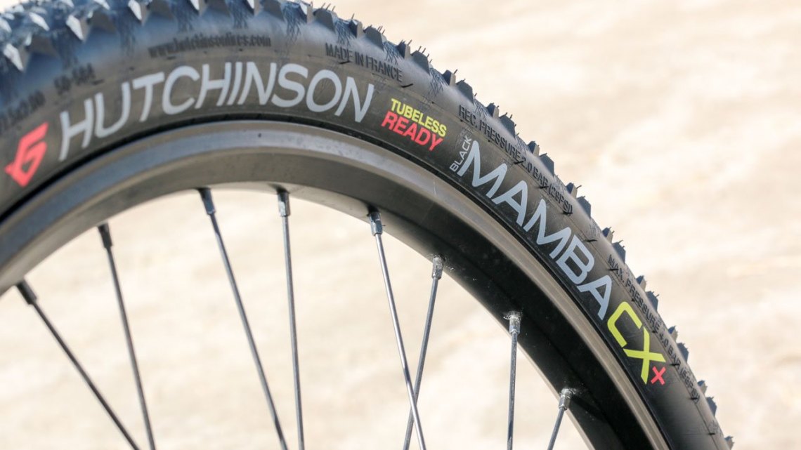 Same tire, new category? The Black Mamba 29x2 tire now comes under a Black Mamba CX+ label, but it's the same 52mm lightweight 495g tire for monster cross or mountain bike use 2017 Sea Otter Classic. © Cyclocross Magazine