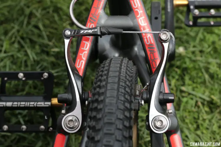 Some of the Islabikes Pro Series of cyclocross and mountain bikes feature TRP 8.4 linear pull brakes. Kids' bikes companies multiply at the 2017 Sea Otter Classic. © Cyclocross Magazine