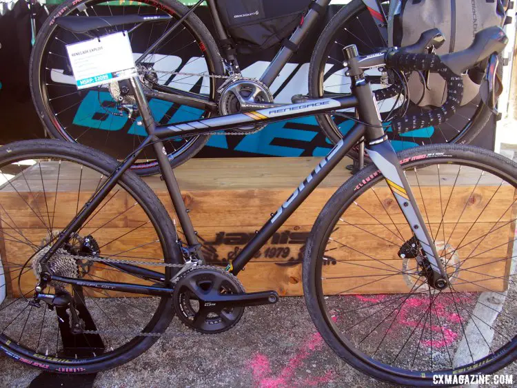 The Jamis Renegade Exploit falls in the middle of the model series with a Reynolds 631 steel frame, carbon fork, hydraulic disc brakes and a suggested retail of $2,099. 2017 Sea Otter Classic. © G. Kato / Cyclocross Magazine