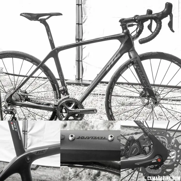 The KTM Revelator Sky features a monocoque carbon frame, clean lines and reliable Shimano disc brakes. 2017 Sea Otter Classic. © G. Kato / Cyclocross Magazine