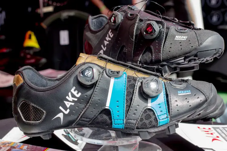 Lake Cycling's new MX241 Endurance mountain bike / cyclocross shoe comes in black or blue/gold and retails for $350. The name suggests that it should be a comfortable gravel shoe, or help you double up on race day. © Cyclocross Magazine