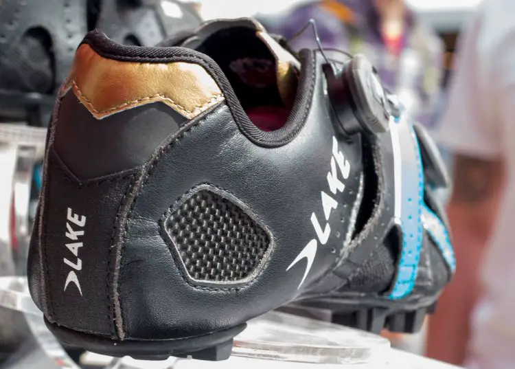 Lake Cycling's new MX241 Endurance mountain bike / cyclocross shoe sits above the MX237 Super Cross and below the MX332 but beats both in fit adjustment options including a heat moldable heel cup. Five minutes at 200 degrees is all you need. © Cyclocross Magazine