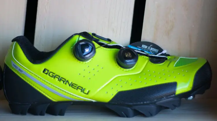 The Garneau Copper T-Flex shoe offers a good fit for narrow and low-volume feet, according to sponsored cyclocross racer Craig Richey. 2017 Sea Otter Classic. © Cyclocross Magazine
