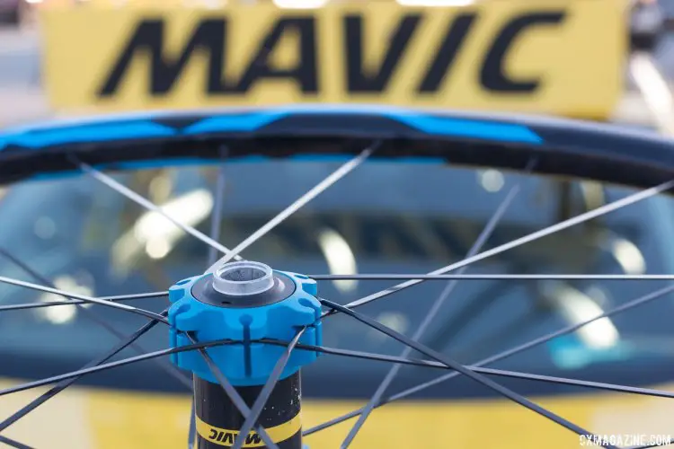 Straight pull bladed spokes might save a few minutes from your day-long gravel grind. Don't like blue? There's green and black options. The Mavic Elite XA Trail wheelset caught our eye, as the 25mm internal rim looks like a fine choice for tubeless cyclocross and gravel use. © Cyclocross Magazine