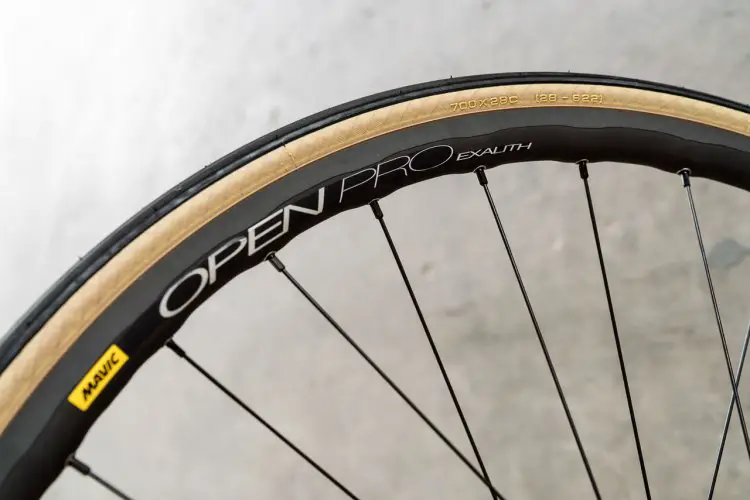 Mavic has revamped and relaunched the legendary Open Pro rim, but the old Ceramic brake track coating option is replaced by a new Exalith option that comes with dedicated brake pads, but it'll cost you an extra 100 Euros per rim. © Cyclocross Magazine