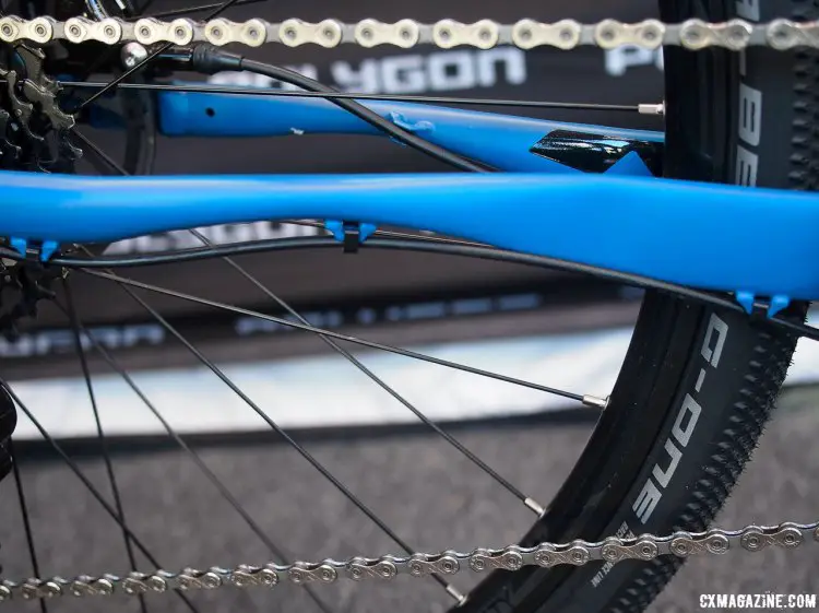 The chainstays have a narrow profile to help add compliance to the rear end. 2017 Sea Otter Classic. © G. Kato / Cyclocross Magazine