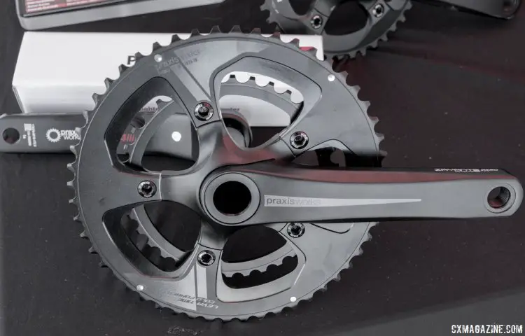 The Praxis Works Zayante crankset is 752 grams with rings and retails for $250. With the 4iii power meter, its $550 complete. Praxis Works pairs with the 4iiii Precision Power Meter to bring a versatile crankset to power-hungry cyclists. © C. Lee / Cyclocross Magazine