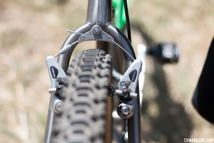 Deore XT M734 cantilevers kept Tomac's speed in check, and keeps Rumpf's prized bike upright. Eric Rumpf's John Tomac replica 1991 Raleigh Signature ti/carbon drop bar mountain bike. © Cyclocross Magazine