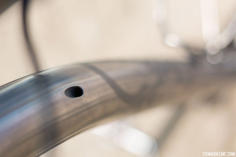 Why Cycles' R+ titanium road / cross / gravel bike is ready for an internally-routed cable-actuated dropper post. © Cyclocross Magazine