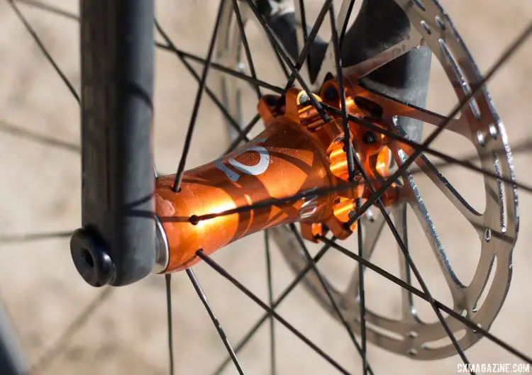 Industry Nine torch hubs are standard equipment in the $4499 rival build. Why Cycles' R+ titanium road / cross / gravel bike. © Cyclocross Magazine