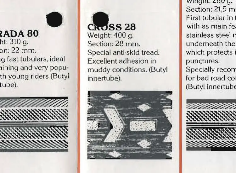 The Wolber Cross 28 was considered big back in the day. The Chevron-like tread was the company's best mud option.