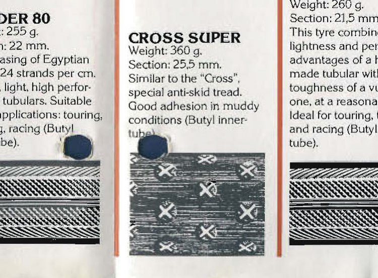 The Cross Super was a super-simple tread that did a lot well and lives on today in tires like the Schwalbe X-One Bite.