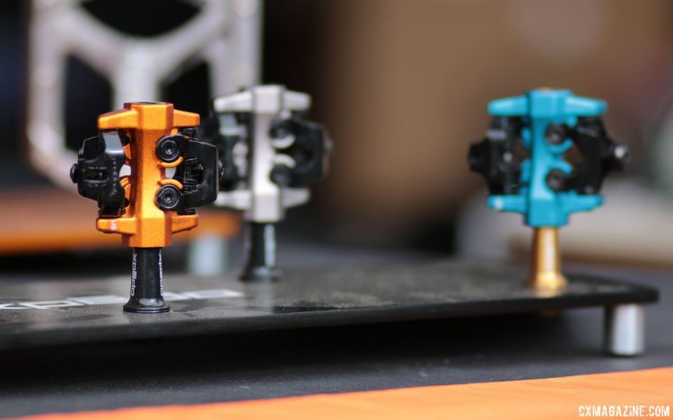 Xpedo offers five colors for its CXR pedal. The steel spindle model is $109, while the ti version is $169. 2017 Sea Otter Classic. © C. Lee / Cyclocross Magazine