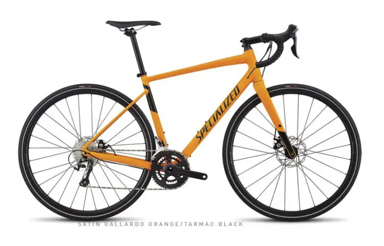 The Diverge E5 Elite retails for $1,400. It is built with Shimano Tiagra front and rear derailleurs, Tektro Mira disc brakes and 48/32T chain rings and a 10-speed 11-32 rear cassette. (photo:Specialized)