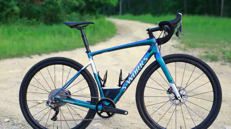 The $9,000 2018 Specialized Diverge includes the Future Shock micro-suspension, Di2 shifting and a dropper post and is designed specifically for gravel riding. (Photo courtesy Specialized)