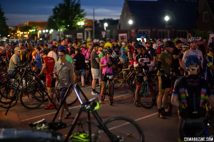 Many racers start and finish in near darkness. 2017 Dirty Kanza gravel race. © Christopher Nichols