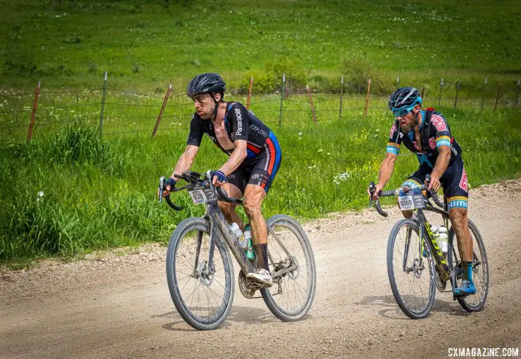 Mat Stephens held off a tough challenge from Jake Wells to win the 2017 Dirty Kanza 200. © Christopher Nichols