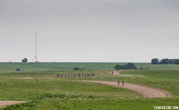 DK200 riders navigate Madison Road. 2017 Dirty Kanza gravel race. © Christopher Nichols