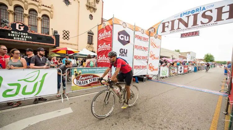 Neil Shirley overcame a flat, cramps, side stitch and a bit of binge eating to finish top 50. 2017 Dirty Kanza race. © Ian Matteson / ENVE