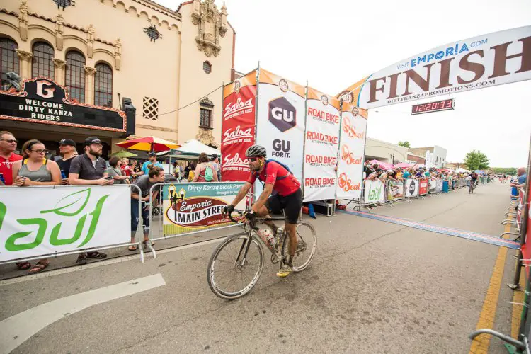 Neil Shirley overcame a flat, cramps, side stitch and a bit of binge eating to finish top 50. 2017 Dirty Kanza race. © Ian Matteson / ENVE