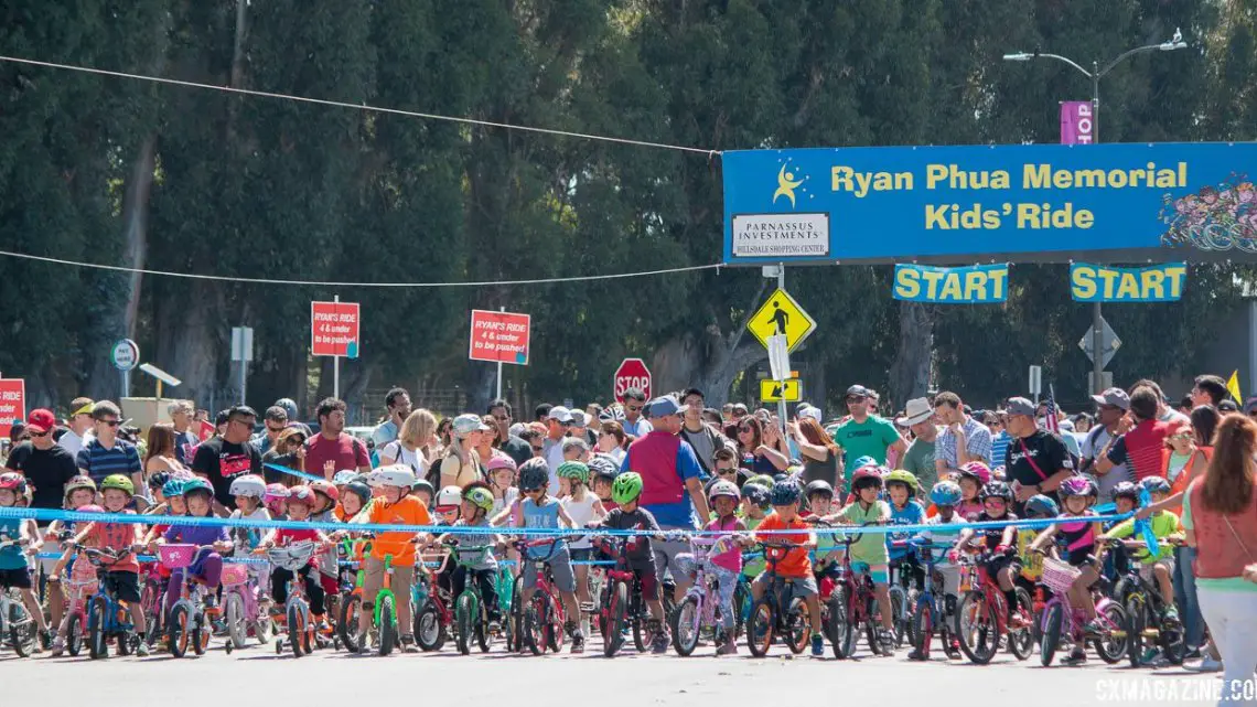 Ryan Phua Memorial Kid's Ride at the Burlingame Criterium is one of the largest kid's races in the area at a price that can't be beat. © Cyclocross Magazine