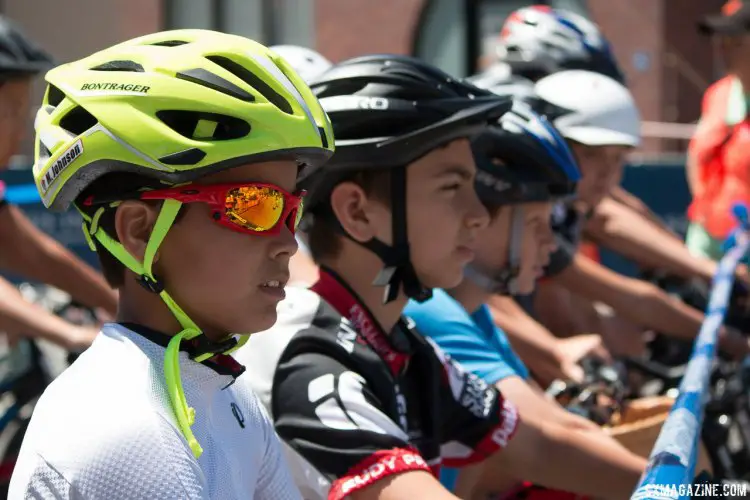 Some in the oldest age group is all business before the start, but the event is about fun and fundraising for fighting cancer. Ryan Phua Memorial Kid's Ride at the Burlingame Criterium. © Cyclocross Magazine