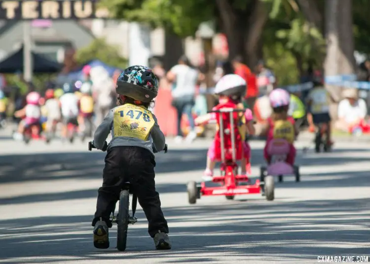 Not on a pedal bike yet? No pedals, no problem. Ryan Phua Memorial Kid's Ride at the Burlingame Criterium. © Cyclocross Magazine