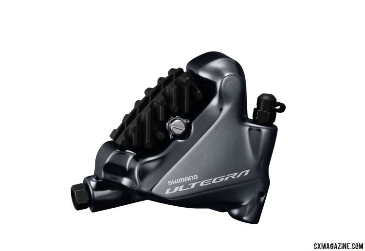 Shimano's new Ultegra component group finally embraces its own disc brake, with a flat-mount hydraulic R8070 brake. © Cyclocross Magazine