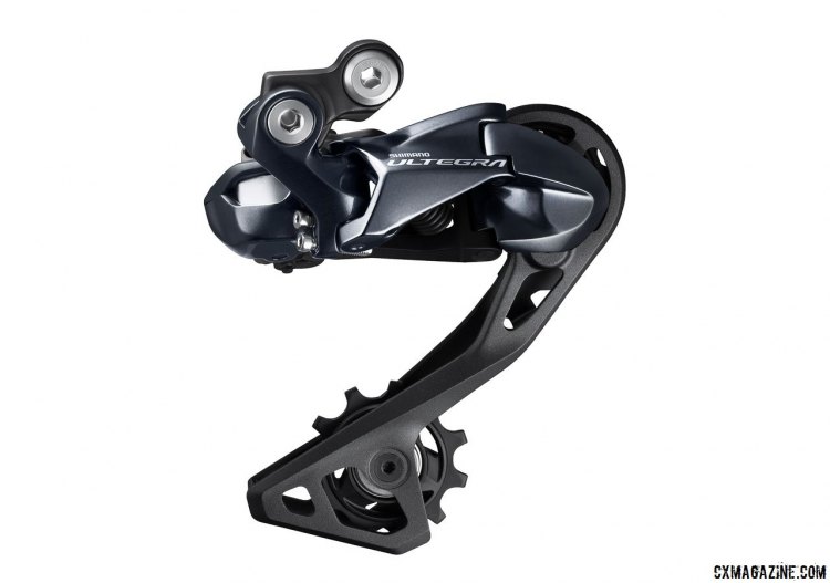 Shimano's new Ultegra R8000 component group brings a Shadow low-profile design to the R8070 Di2 rear derailleur. © Cyclocross Magazine