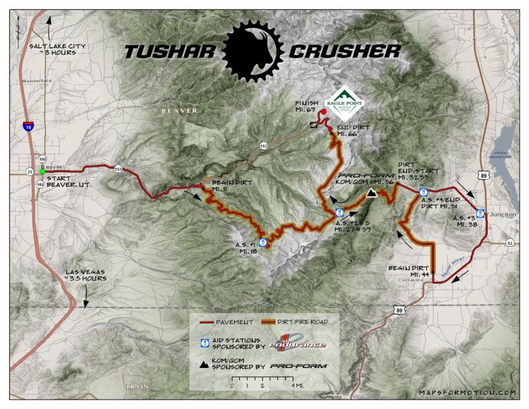 The 2017 Crusher in the Tushar features over 10,000 of elevation gain on a route that heads into the Tushar Mountains of Utah. (photo: Crusher in the Tushar)