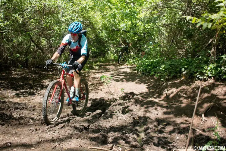 John Caletti takes a rare opportunity to dirty another builder's ride at 2017 Paul Camp. © Cyclocross Magazine