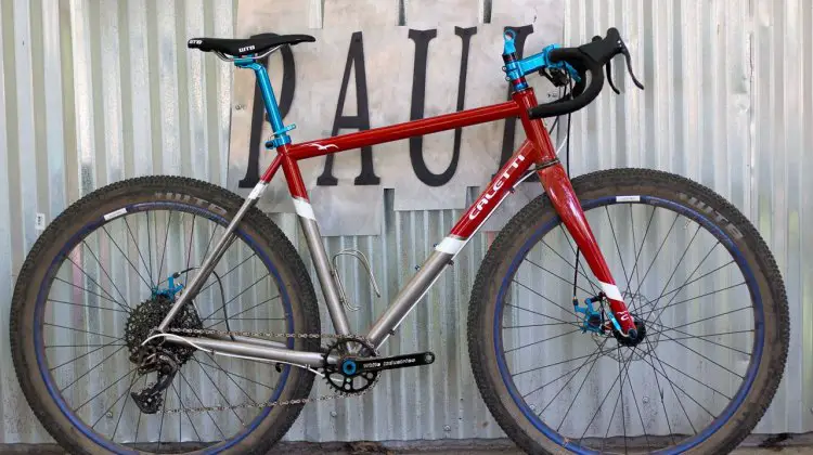 Made-in-America, with a plethora of American-made components. Caletti Cycles' titanium monster cross bike. 2017 Paul Camp. © Cyclocross Magazine