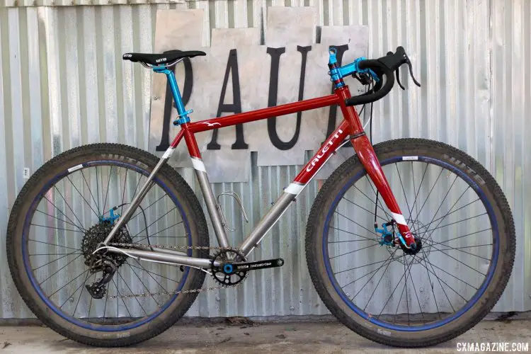 Made-in-America, with a plethora of American-made components. Caletti Cycles' titanium monster cross bike. 2017 Paul Camp. © Cyclocross Magazine